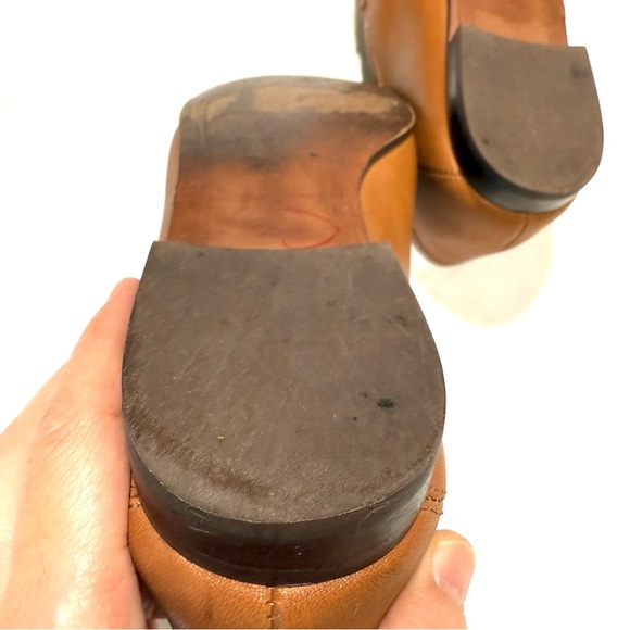 Sam Edelman Women Tan Leather Loafers Sz 8.5M Casual Office Everyday Gold Mental - Picture 9 of 9